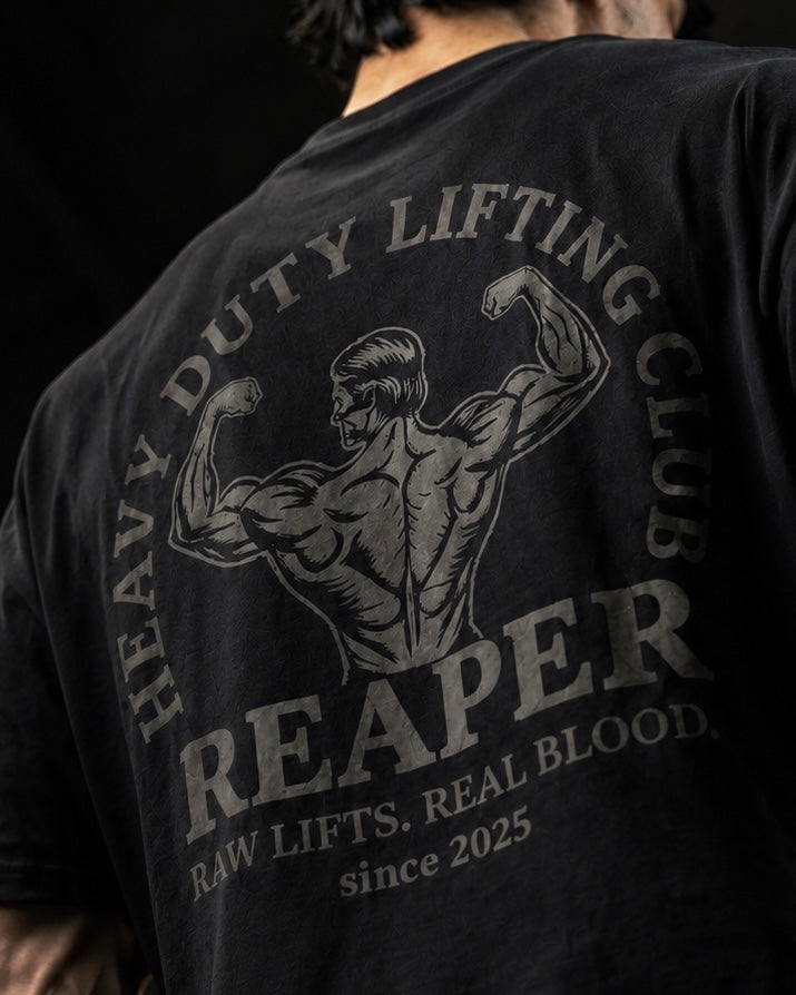 HEAVY DUTY LIFTING CLUB™ CAMISA OVERSIZED HEAVYWEIGHT [PITCH BLACK]