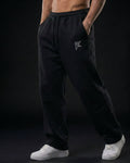 Pantalón baggy negro Essencial de Reaper, corte sobredimensionado con caída pesada, confeccionado en French Terry de 300GSM